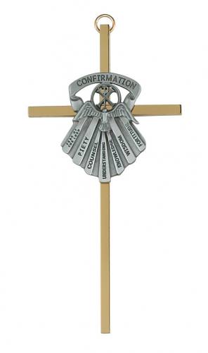 Cross Wall Confirmation Gifts Spirit 6 inch Brass