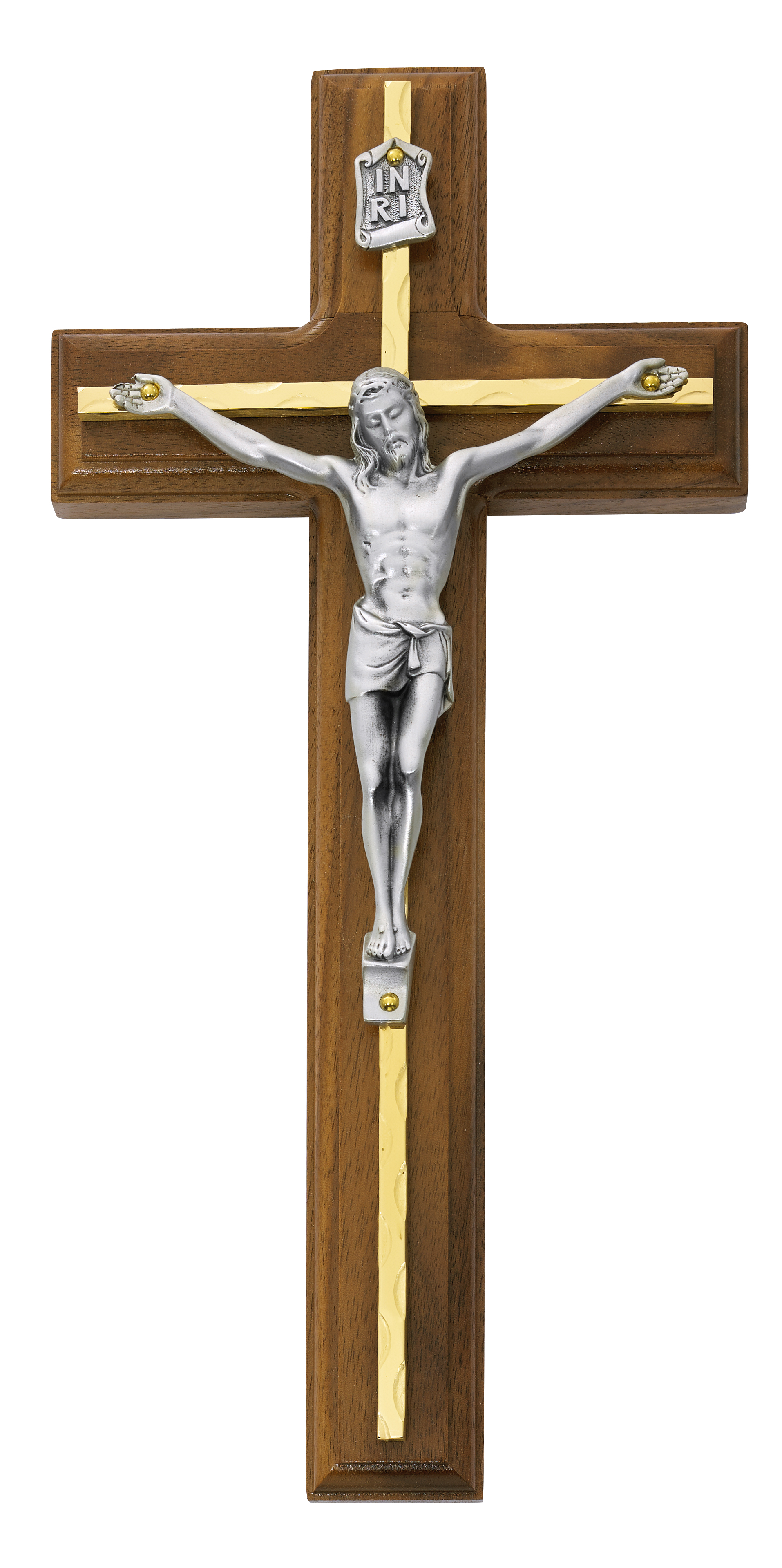 10 in. Walnut Stain Crucifix