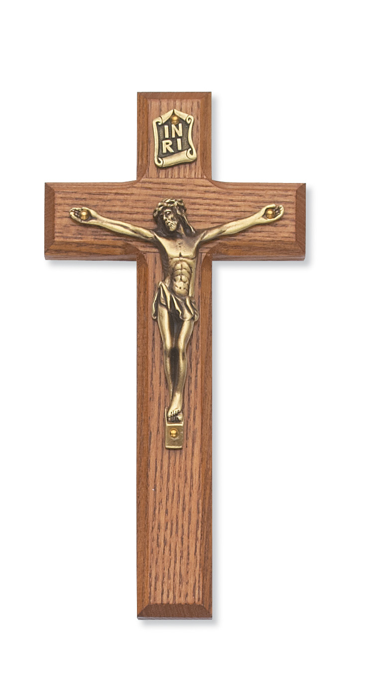 7 in. Walnut Stain Crucifix