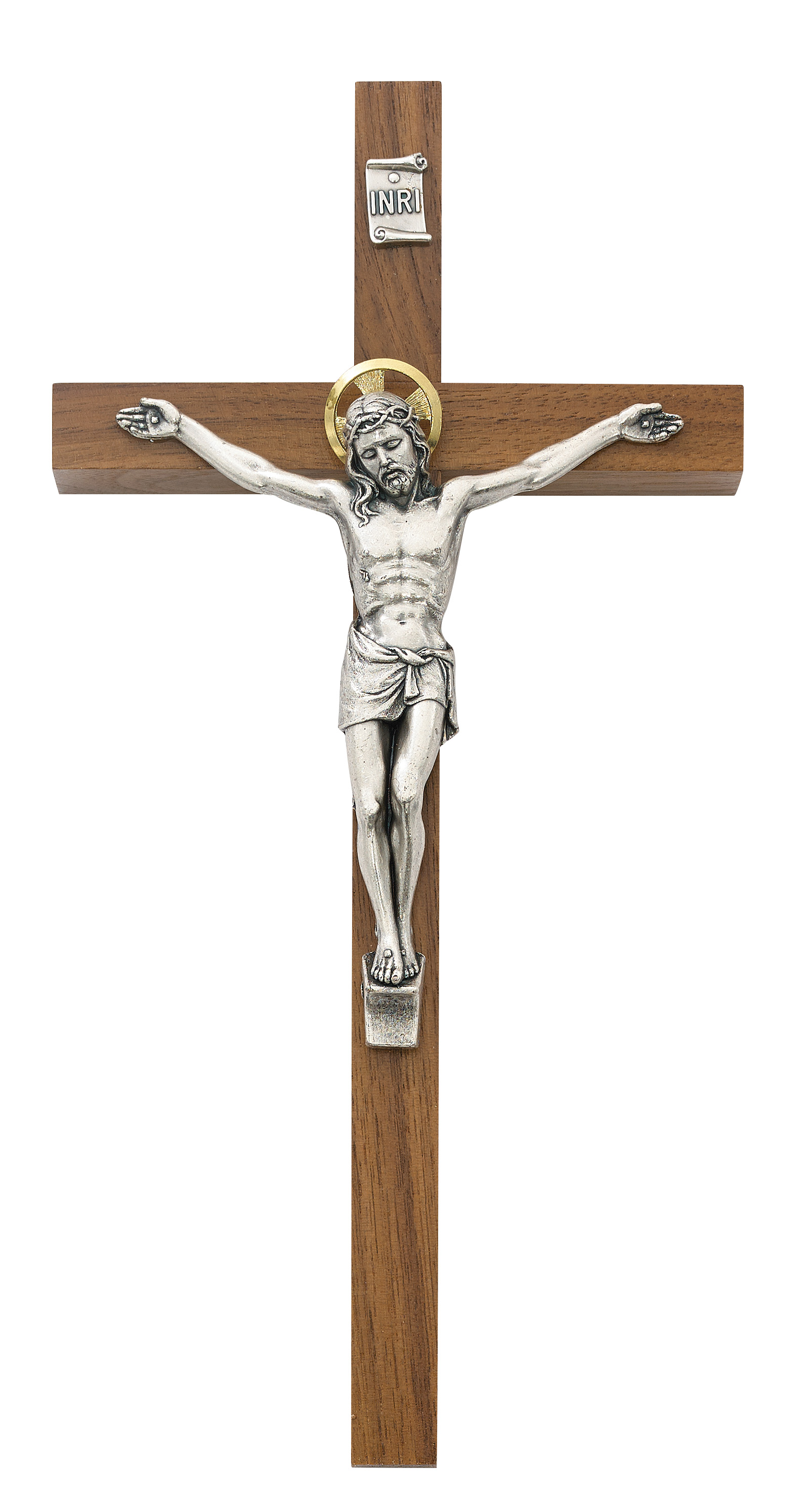8 in. Walnut Stain Crucifix