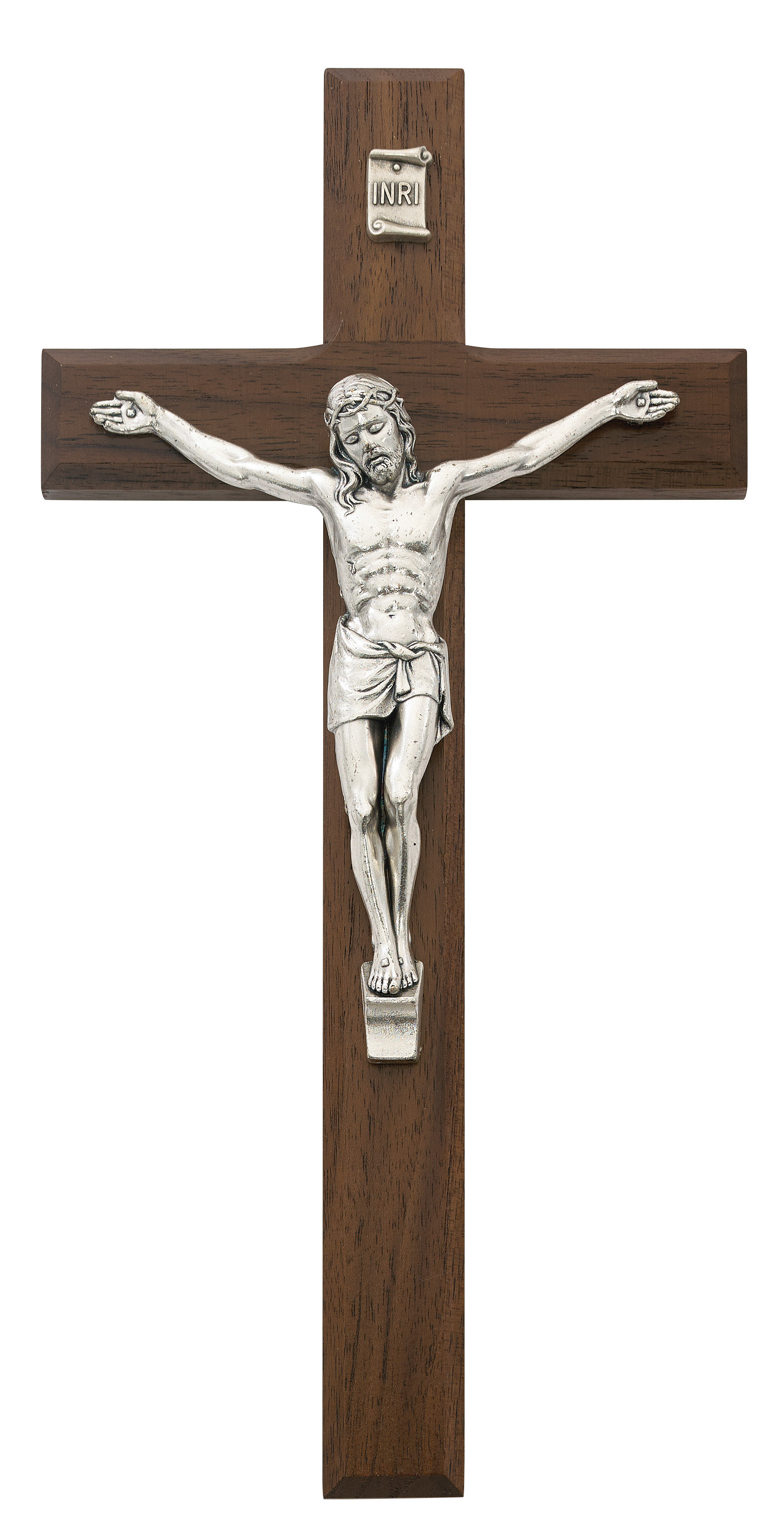 10 in. Walnut Stain Crucifix