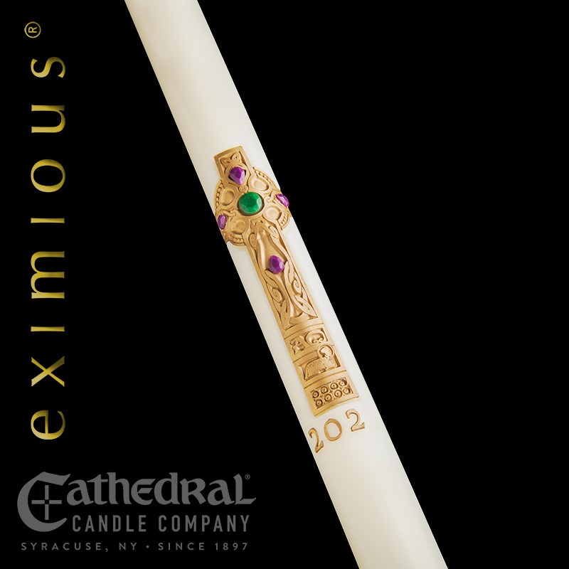 Paschal Candle Cross of Erin Size 25: 4" x 60"