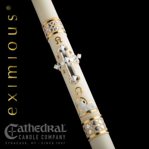 Paschal Candle Merciful Lamb Size 9: 3" x 36"