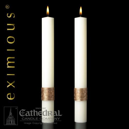 Paschal Cross of Erin Complementing Altar Candles Pair