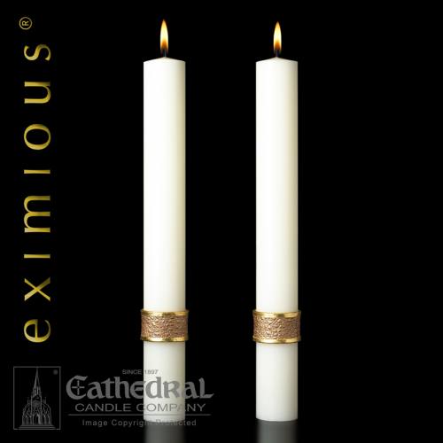 Paschal Evangelium Complementing Altar Candles Pair