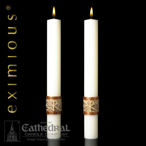 Paschal Luke 24 Complementing Altar Candles Pair
