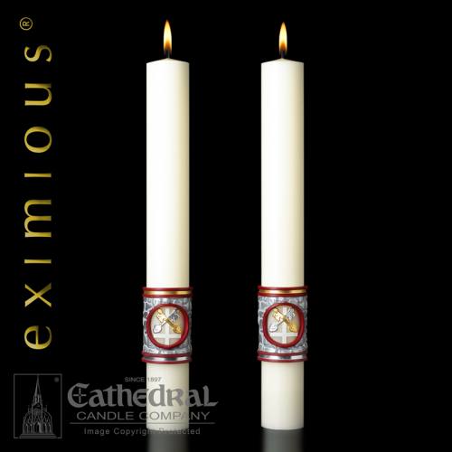 Paschal Upon This Rock Complementing Altar Candles Pair
