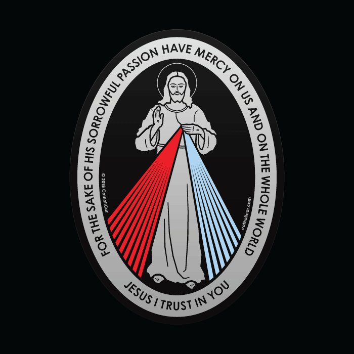 Auto Decal Divine Mercy Colored