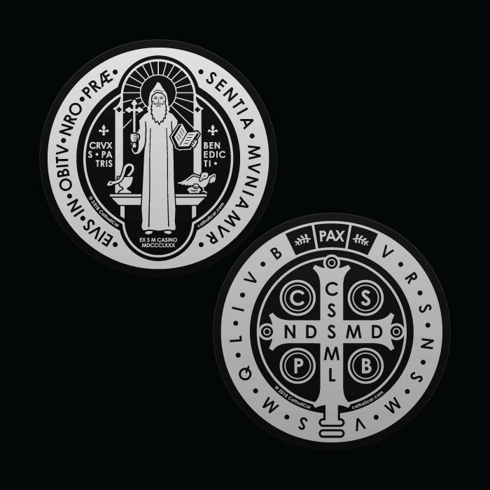 Auto Decal Saint Benedict Double Silver