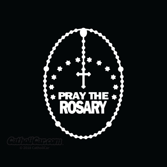 Auto Decal Pray The Rosary