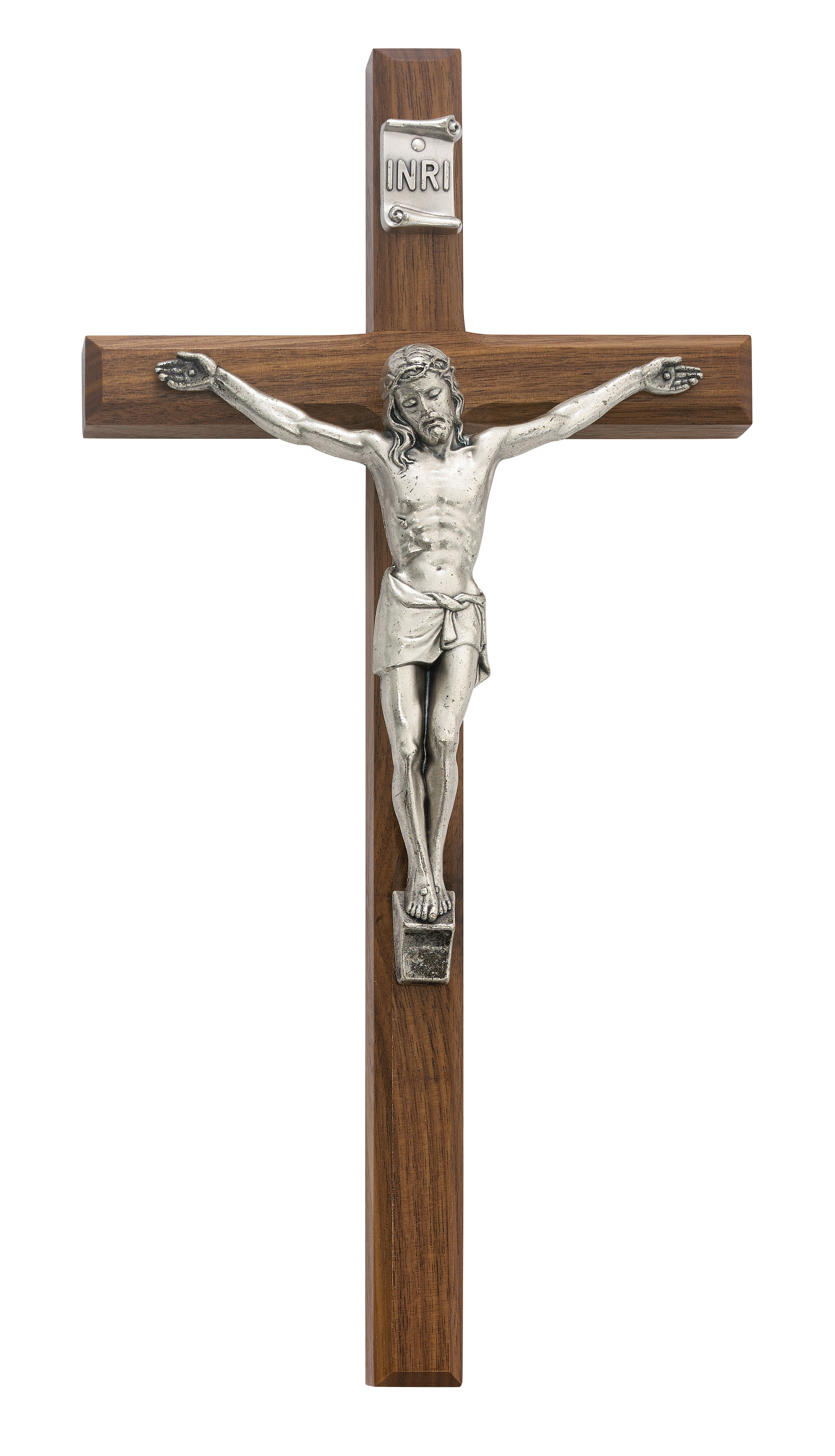 12 in. Walnut Stain Crucifix