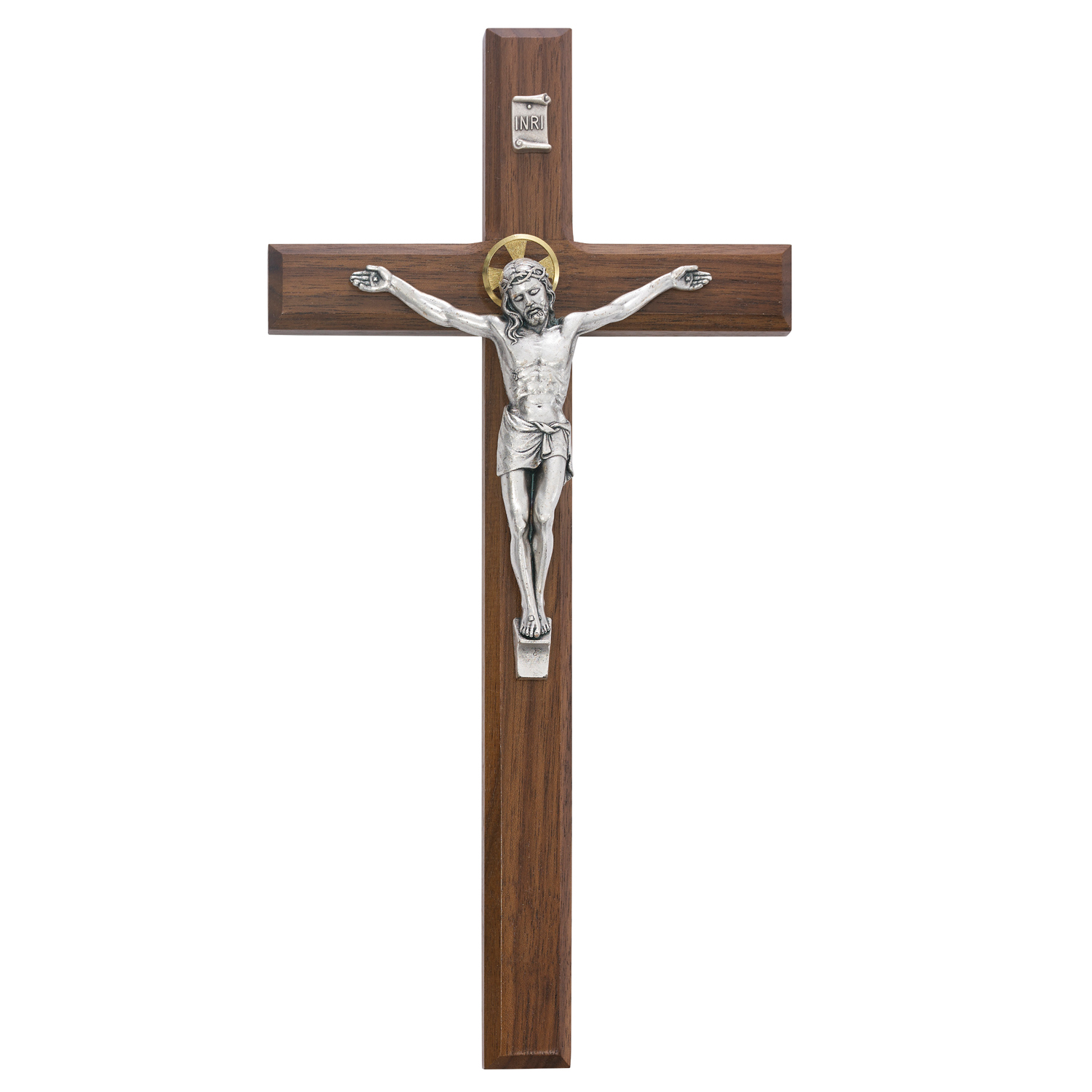 12 in. Walnut Stain Crucifix