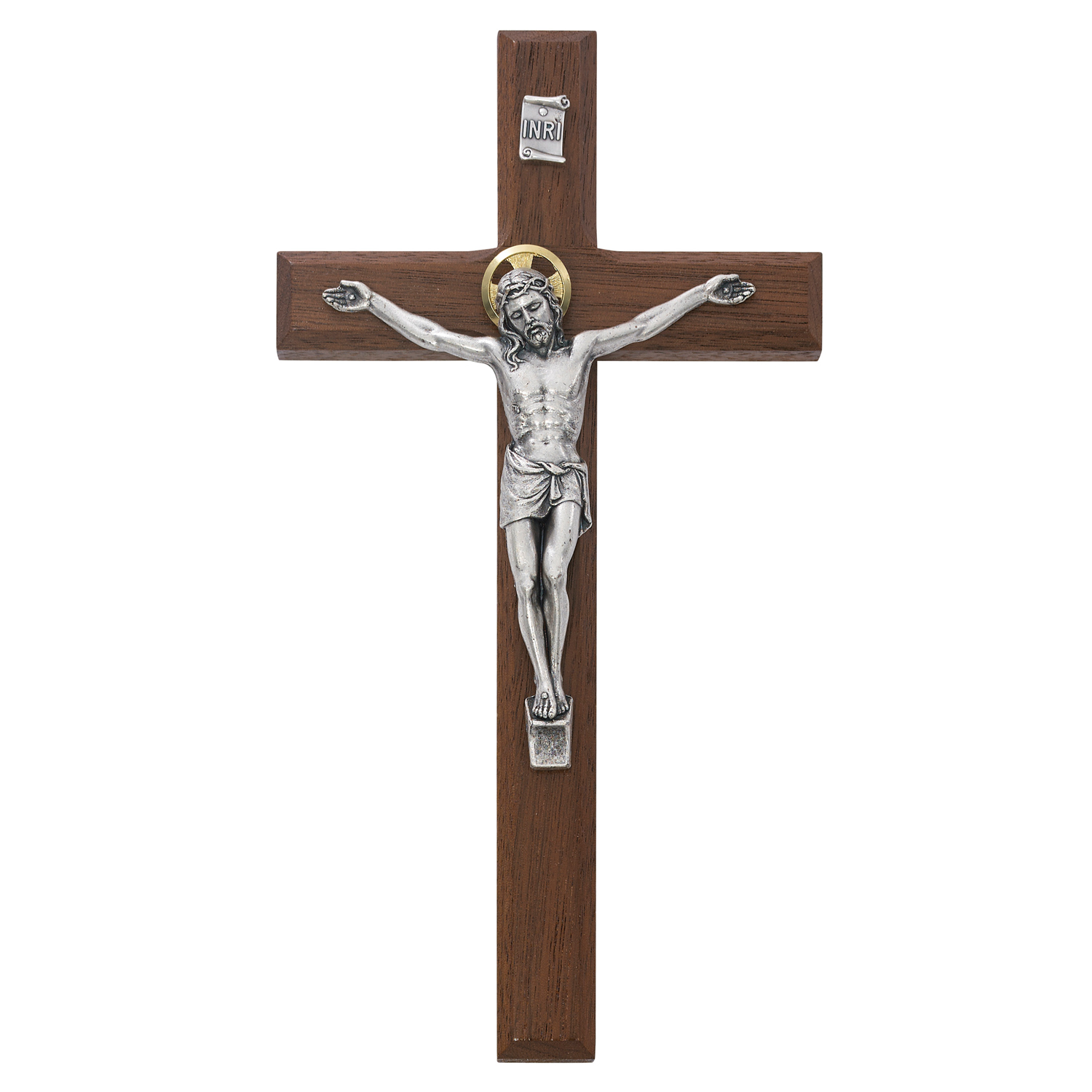 8 in. Walnut Stain Crucifix