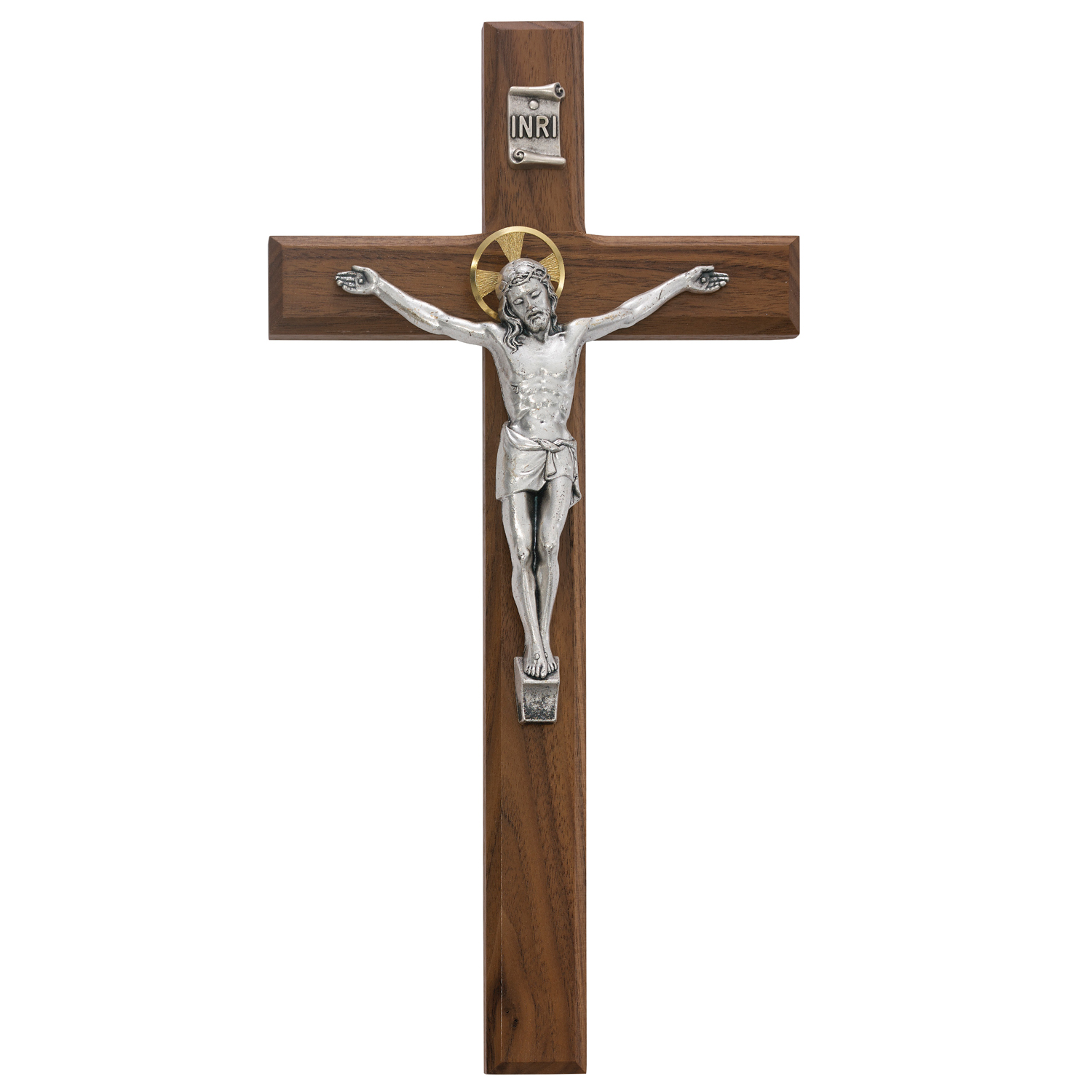 13 in. Walnut Stain Crucifix