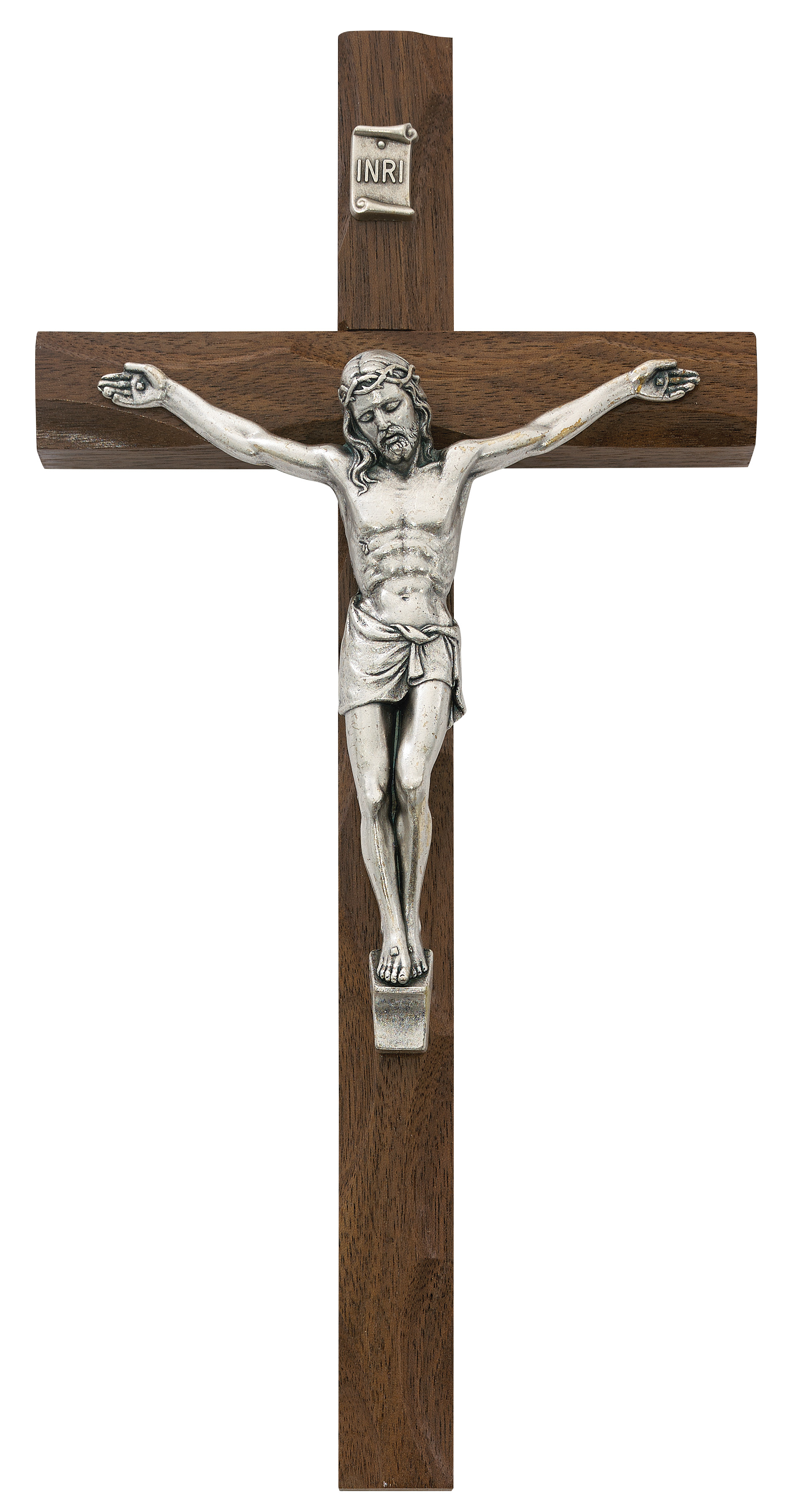 10 in. Walnut Stain Crucifix