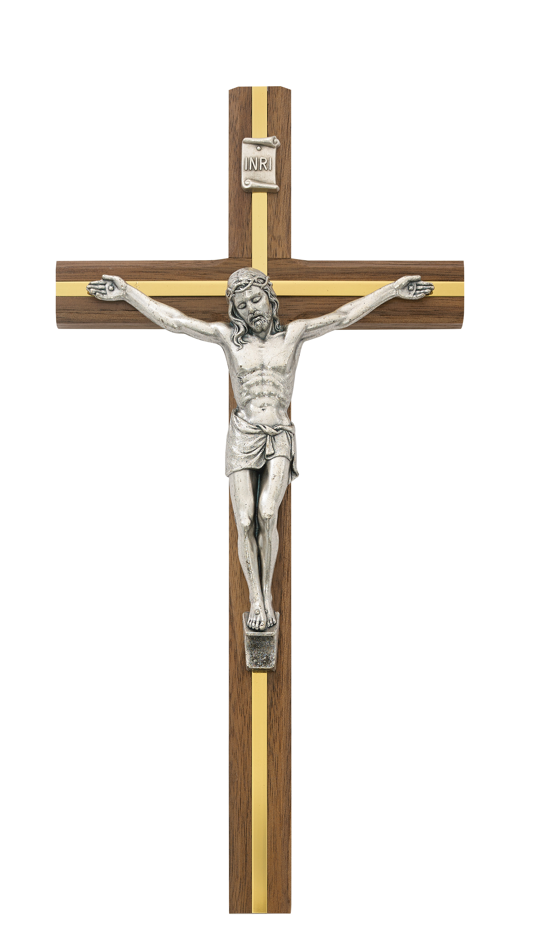 10 in. Walnut Stain Crucifix