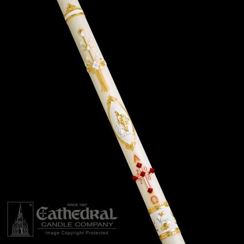 Paschal Candle  Ornamented Size 8: 2-3/8" x 52"