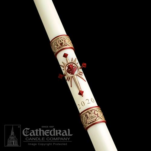 Paschal Candle Sacred Heart Size 2: 1-1/2" x 34"