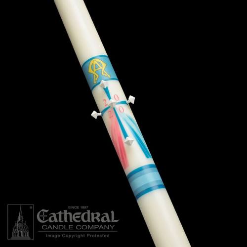 Paschal Candle Divine Mercy Size 10: 2-1/2" x 60"