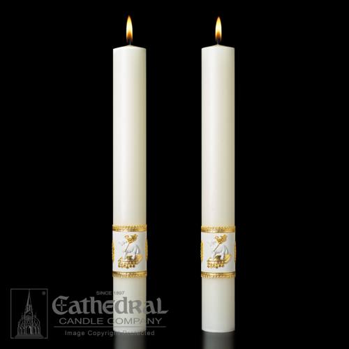 Paschal Ornamented Complementing Altar Candles Pair