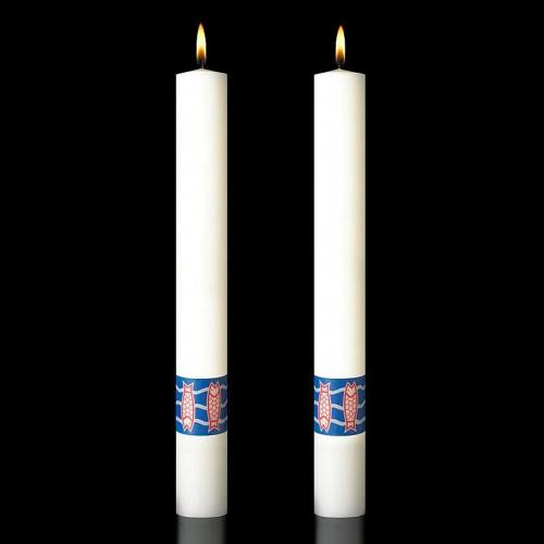 Paschal Benedictine Complementing Altar Candles Pair