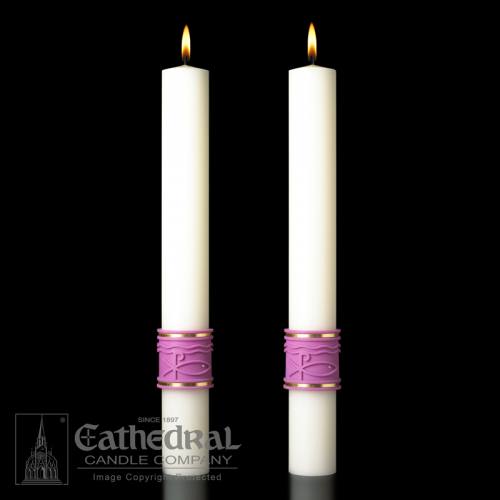 Paschal Jubilation Complementing Altar Candles Pair