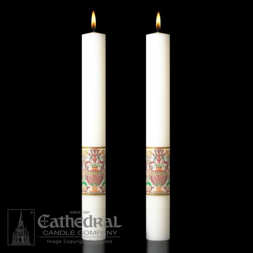 Paschal Investiture Complementing Altar Candles Pair