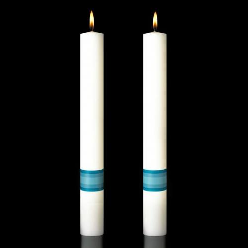 Paschal Divine Mercy Complementing Altar Candles Pair