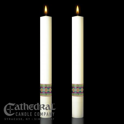 Paschal Prince of Peace Complementing Altar Candles Pair