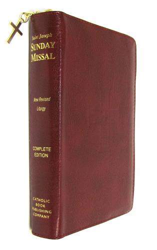 Sunday Missal St. Joseph Regular Print Leather Burgundy Zipper