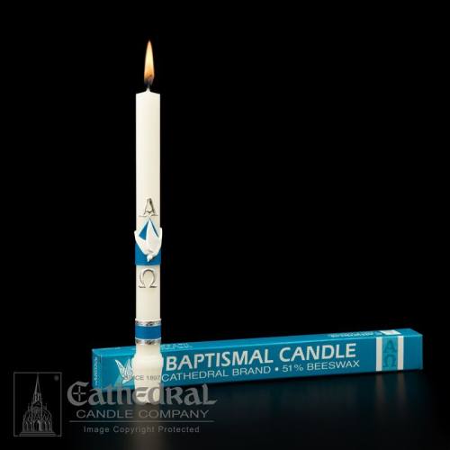 Baptismal Candle 51% Beeswax Individual