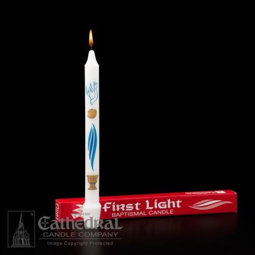 Baptismal Candle First Light Stearine Case of 24
