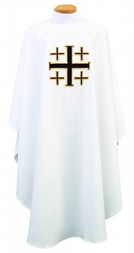 Chasuble Poly Linen Weave Jerusalem Cross