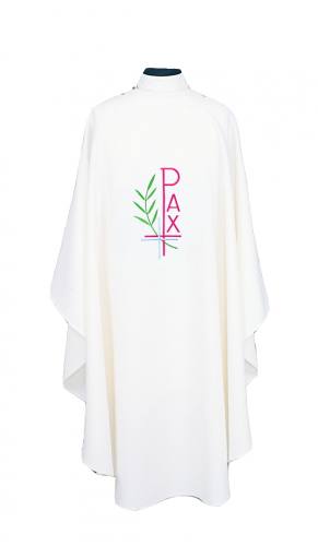 Chasuble Poly Linen Weave Pax Cross