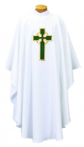 Chasuble Poly Linen Weave Celtic Cross