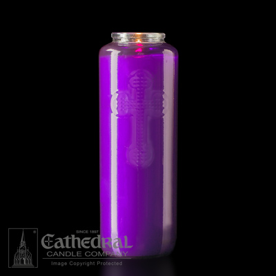 Purple 6 Day Glass Bottle Candle
