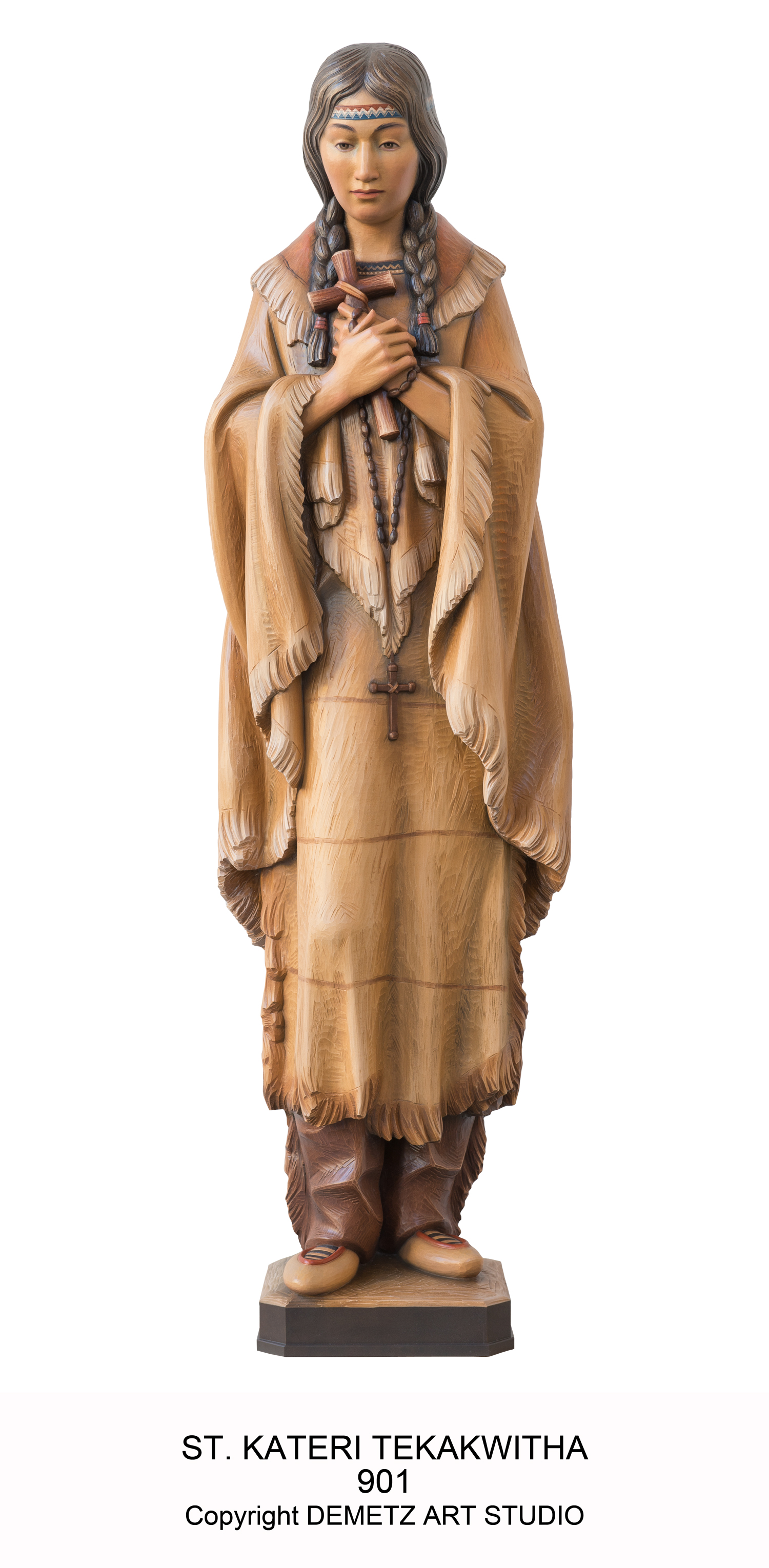 Statue St. Kateri Tekakwitha 36" Linden Wood