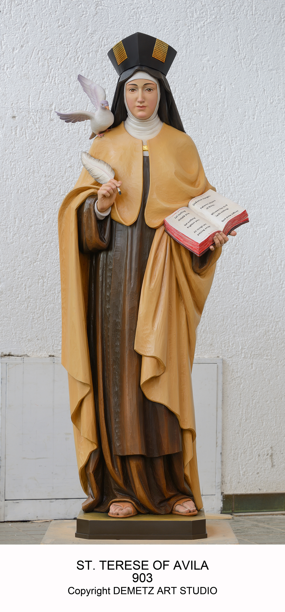 Statue St. Therese Of Avila 36" Linden Wood
