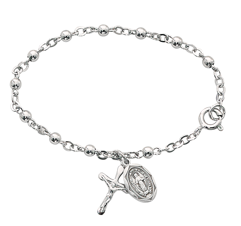 5.5 in Sterling Baby Rosary Bracelet