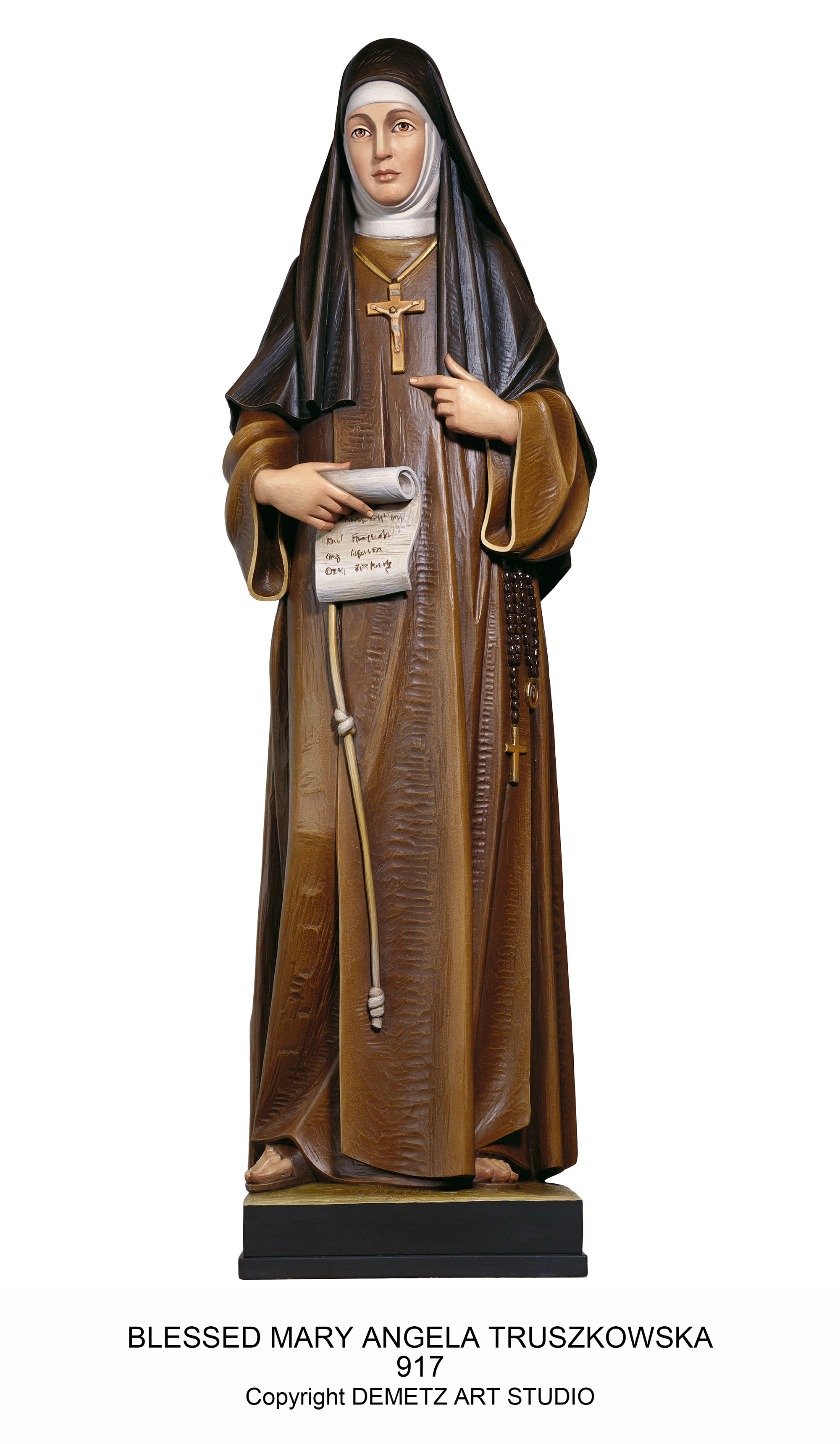 Statue Bl Mary Angela Truszkowska (Felician) 24" Linden Wood