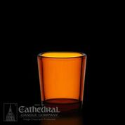 Votive Candle Glass 15 Hour Amber 1 Dozen