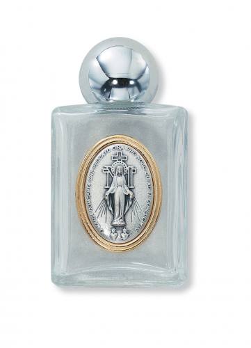 Holy Water Bottle Miraculous Medal 2oz Glass