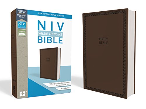 NIV, Value Thinline Bible, Leathersoft, Brown, Comfort Print