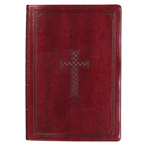 King James Version Bible Super Giant Print Burgundy Faux Leather