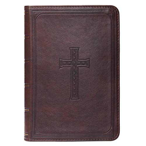 King James Version Bible Large Print Compact Brown Faux Leather