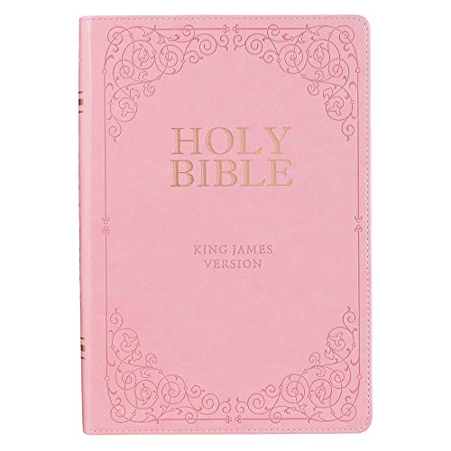 King James Version Bible Giant Print Pink Faux Leather