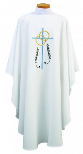 Chasuble Poly Linen Weave Marriage Cross Wedding Rings