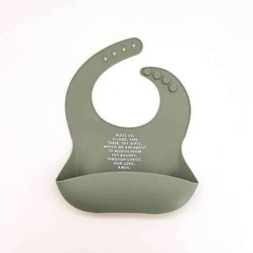 Baby Bib Meal Blessing Sage Green