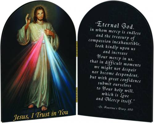 Diptych Plaque Jesus Divine Mercy Graphic Laminated