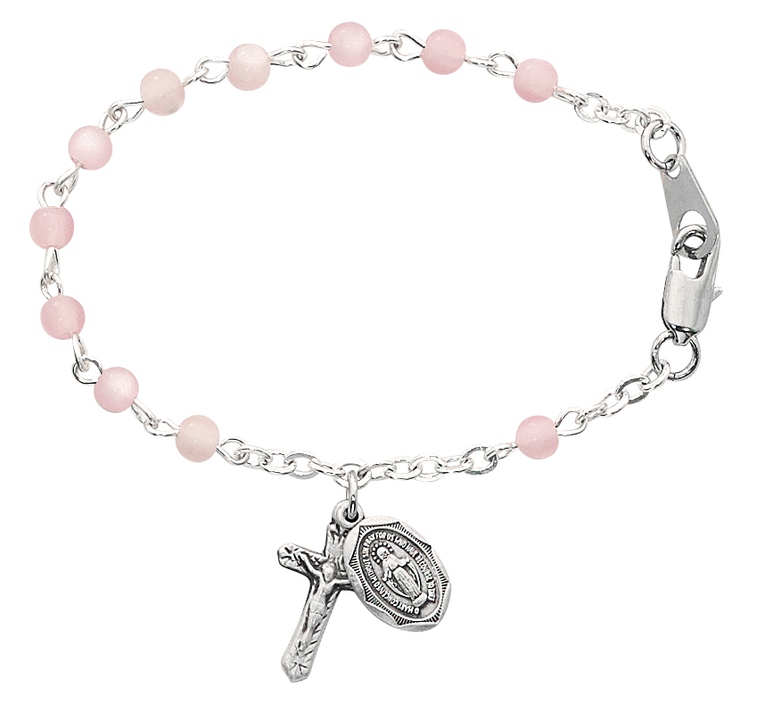 5.5in Pink Baby Bracelet Sterling Silver